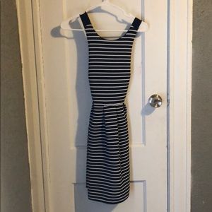 Navy blue and white dress